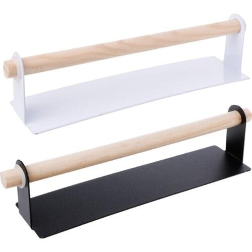 Adhesive Wall-mounted Towel Bar,Kitchen Roll Paper Holder Towel orage Ra Tissue Hanger Cabinet Hanging Shelf