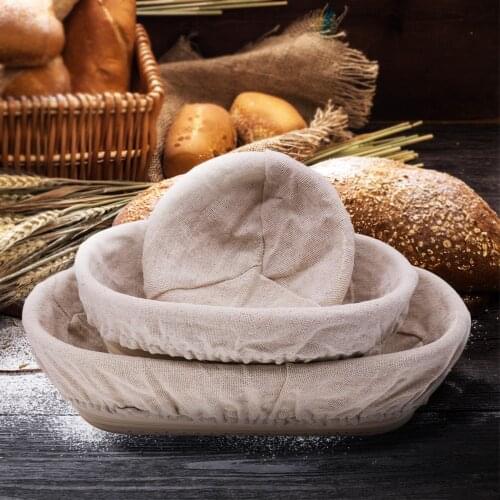 Natural Rattan Bread Proofing Basket Natural Oval Rattan Wicker Dough Fermentation Sourdough Banneton Bread Basket Food Storage