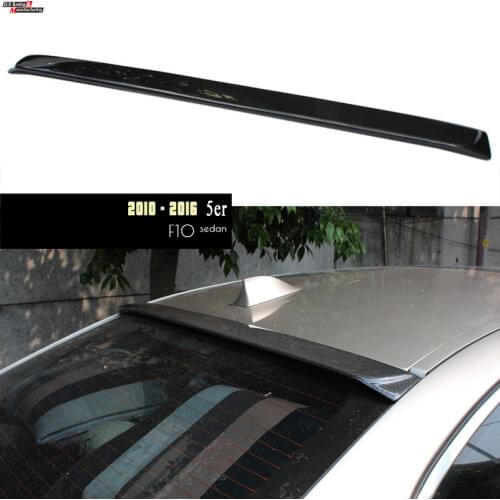 Real Carbon Fiber Roof Spoiler Fit For 2010 - 2016 BMW 5 Series Sedan (F10 & M5), High Gloss Finish, UV Cut, Fitment Guaranteed