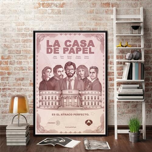 La Casa de Papel canvas painting money heist wall pictures for living room