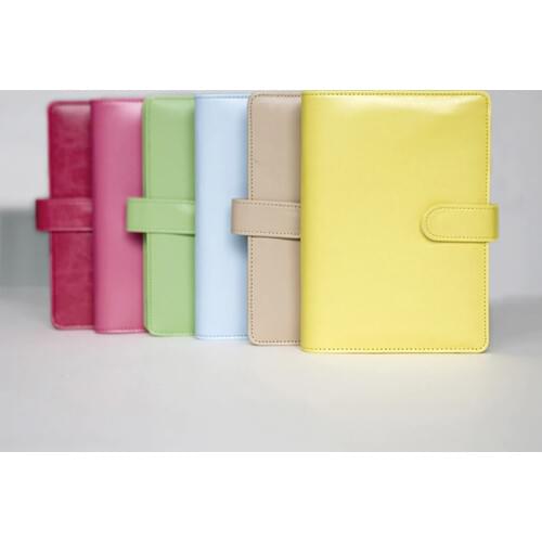 Hot-selling Cute spiral notebook ,leather agenda planner organizer,macaron series travell journal /daily plan a6 a5 freeshiping