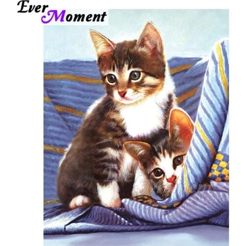 Ever Moment Diamond Painting Handmade Full Square Cats Sheet 5D DIY Picture Of Rhinestone Hobby Art Diamond Embroidery ASF1798