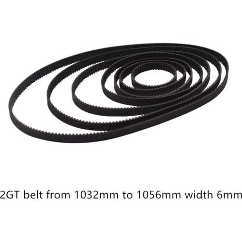 3d printer belt closed loop rubber 2GT timing teeth 520 length 1040mm width 6mm 1040-2GT