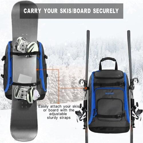 SoarOwl 50L Ski Backpack Large Capacity Waterproof Ski Boot Bag Can Be Loaded With Ski Boots Helmets Goggles Clothes Hang Skis