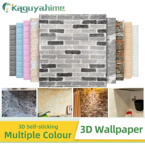 K-RU 3D DIY Brick Self-Adhesive Waterproof Wallpaper Foam Decor Wall Stickers For Kitchen Kids Room Bedroom Wall Sticker Brick