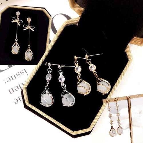 Earring Bead Elegant Earrings For Women Bow Lovely /Korean/Japanese Women Best Gift Girl Best Birthday Gift Delicate Long Studs