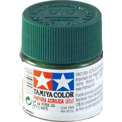 Tamiya. Acrylic paint XF-11, Japanese Green (TAMIYA 81711). Tamiya XF11. Paints for models and modelling, tamiya paints