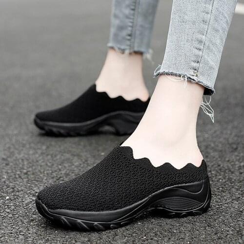 Women Heels Platform Sneakers Women Breathable Air Mesh Wedge Sock Shoes Woman 2020 Spring Casual Shoes Zapatos De Mujer
