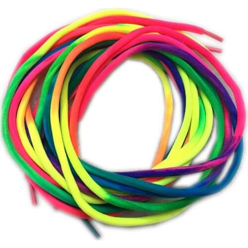 1 Pair Round Rainbow Shoelaces Canvas Athletic Shoelace Sport Sneakers Shoe Laces Strings 100CM/120CM