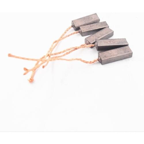 10pcs Conductive Copper Carbon Brushes Wire Leads 4.5*6.5*20mm for Generator Generic Electric Motor Durable Mini Carbon Brush