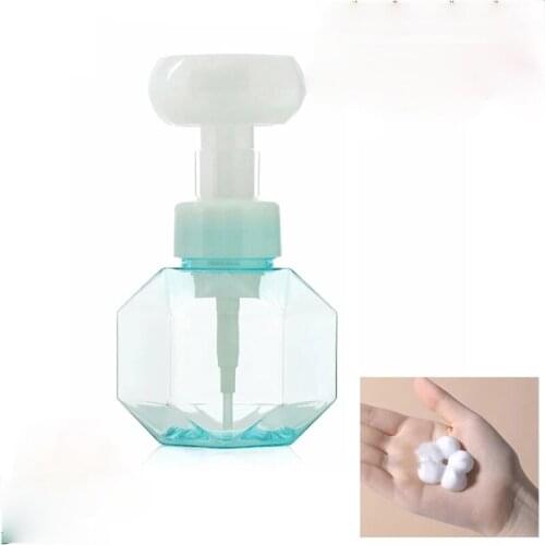 3pcs 300ml Liquid Soap Dispenser Flower Shape Foam Foaming Pump Empty Bottle Plastic Clear Bottle Shower Gel Foam Pump Bottle
