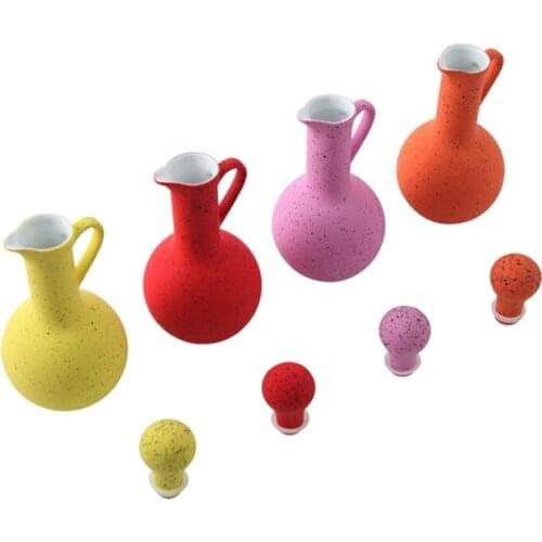 500ml Creative round Belly Long Neck Kitchen Ceramic Cruet Soy Sauce and Vinegar Olive Oil Storage Tank Liquid Seasoning Tool