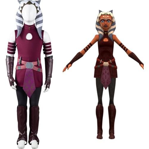 Anime Kids The Clone Wars Ahsoka Tano Cosplay Costume Outfits Kids Children Halloween Carnival Suit