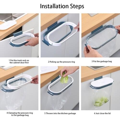 Garbage Bag Holder With Lid, For Cabinet Door, Garbage Bag