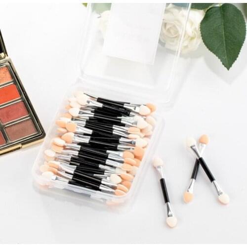 Double eye shadow stick Eyeshadow brush sponge，Eye Makeup Tool Portable Box