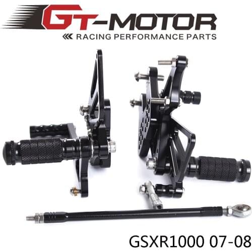 GT Motor - Full CNC Aluminum Motorcycle Adjustable Rearsets Rear Sets Foot Pegs For SUZUKI GSXR1000 2007 2008