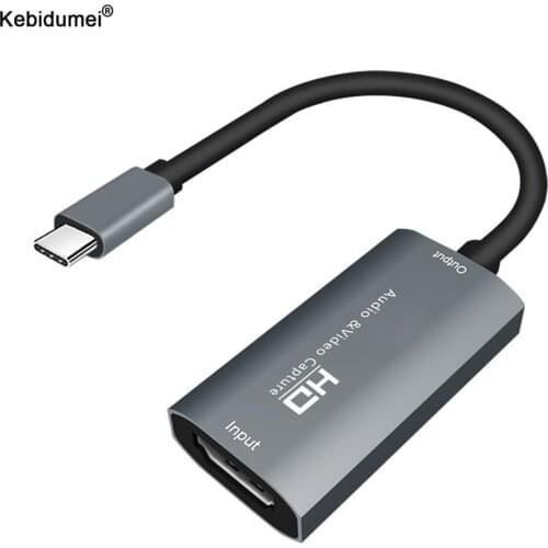 Kebidumei HD 1080P Video Capture Card USB Type C to HDMI-compatible Video Grabber Record Box For Live Streaming Video Recording