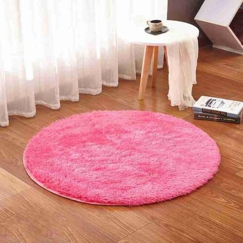 1pcs Round Rug Carpets Fluffy Floor Computer Yoga Mats Faux Fur Carpet Indoor Kids Bedroom Living Room Decor Round Rug Carpets