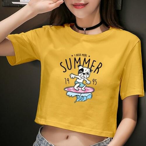 Summer Rock Tops Surfing Animal Metal Print Funny T Shirts Women Harajuku Sexy Short Tshirt Fashion T Shirt Female Tops