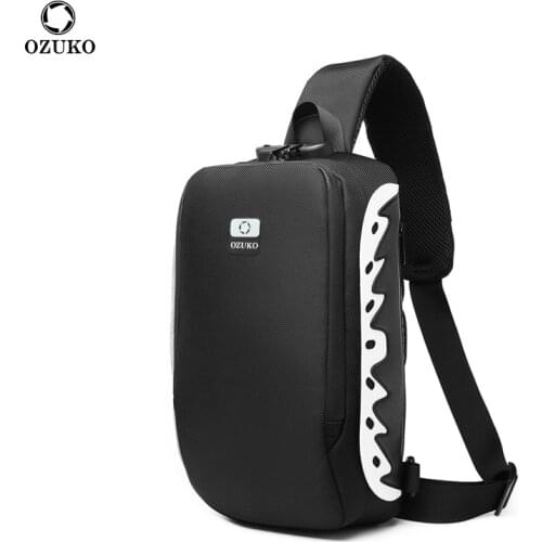 Men Travel Casual Anti-theft Chest Messenger Shoulder Crossbody Pack Sports Boys Anti-theft Running Outdoor Bag Reflective Strip