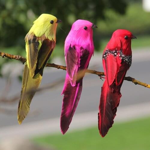 New 1pc Creative Simulation Gardening Artificial Kids Mariage Table Mini Bird Foam Feathers Decoration Fake Craft Birds Wedding