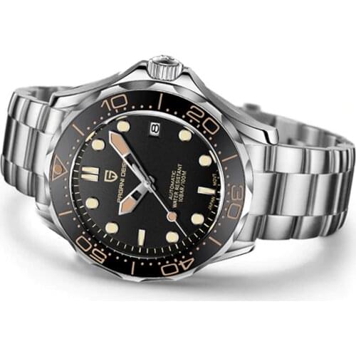 PAGANI DESIGN 2020 New 007 automatic watches men Japan NH35A men mechanical wrist watches 100M waterproof Domed sapphire glass