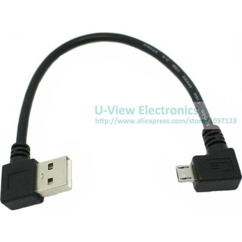 Right Angled 90 Degree Micro USB Male to USB Left Angled Data Charge Cable About 20CM/Free DHL Shipping/100PCS
