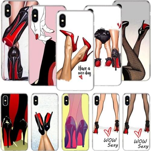 Red Bottom Sexy Phone Case For iPhone 11 12 Pro XS XR X Max 7 8 6 6S Plus Mini + 5 SE Pattern Customized Coque Cover Capa