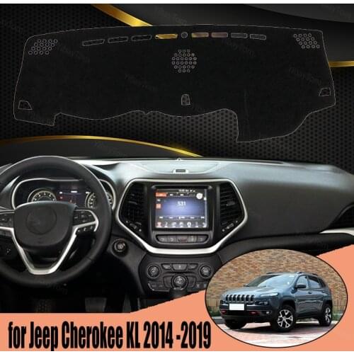 Anti-Slip Anti-UV Mat Dashboard Cover Pad Dashmat Protect Carpet for Jeep Cherokee KL 2014 -2019 Accessories