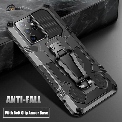 Shockproof Case For Samsung Galaxy S30 Ultra S20 FE S21 Plus Note 20 Ultra A12 A32 A52 A42 A72 M51 M31 A21S Armor Belt Clip Case
