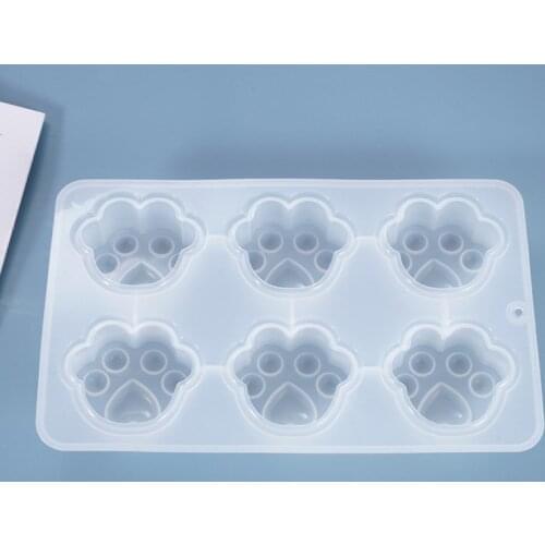 DIY Crystal Epoxy Mold Cat Paw Semi-dimensional Cartoon Bear Paw Cake Mirror Resin Silicone Mold