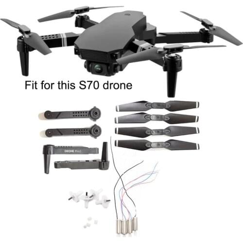 S70pro Rc Drone Spare Parts Motors Engines S70 Quadcopter Arm Propeller Blades Gear Kit