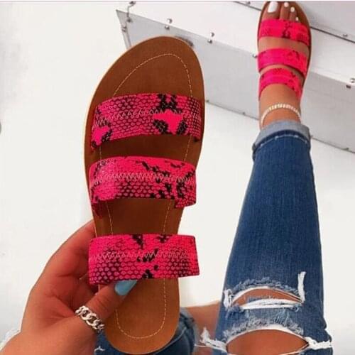 Women Flip Flops Snake Double Layer Sandals Flat Bottom Ladies Beach Shoe Outdoor Travel Wild Student Casual Slippers Footwear