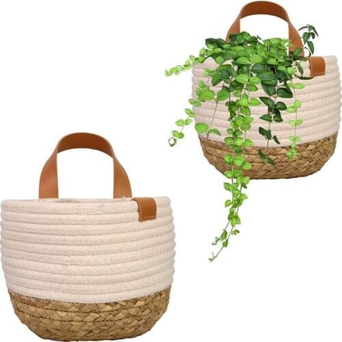 Nordic Plants Hanger Garden Plant Storage Basket Jute Rope Hanging Planter Woven Flower Holder Home Balcony Ornaments Wall Art