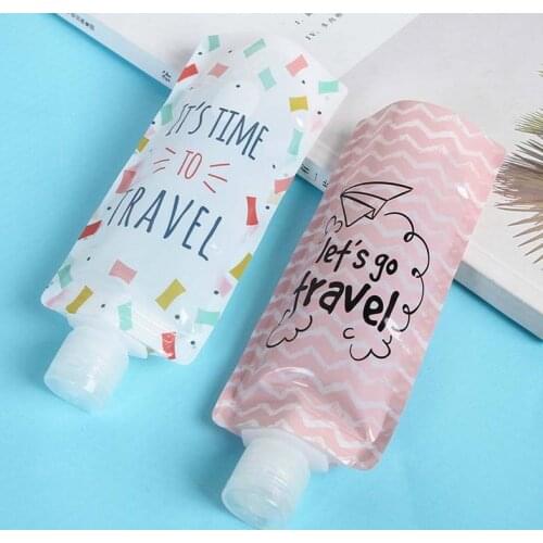 1Pc 100ml Liquid Dispensing Bag Shampoo Storage Bag Candy Color Lotion Packing Bottles Squeeze Travel Makeup Container Portable