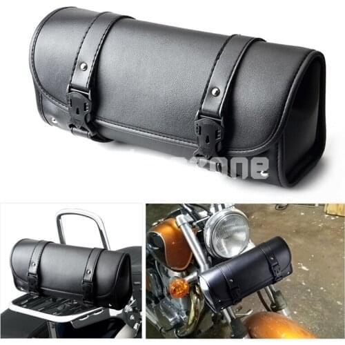 Motorcycle Tool Bag Universal PU Fork Bag Saddlebags Handlebar Bag Sissy Bar Storage Tool Bag for Honda Kawasaki Suzuki Sportste