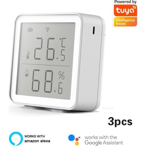 Tuya Smart Life WiFi Indoor Hygrometer Thermometer With LCD Display Support Alexa Google Home Temperature And Humidity Sensor