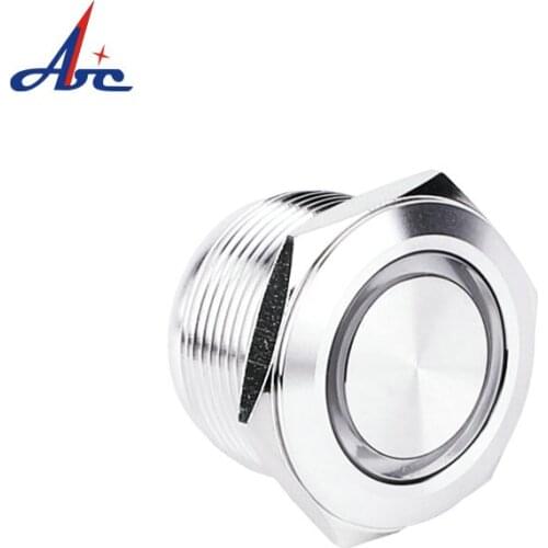 TY 2207 shortest type 22MM 24V/12V ring LED lighted ip65 momentary led push button switch