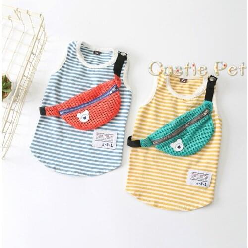 Spring Dog Vest New Design Pet Vest With Pocket Bag Classic Strip Pattern Dog Costume Drop Shipping