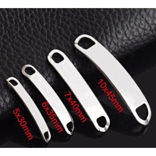 20 pcs Silver Tone Men Blank Tags Stainless Steel ID Bracelet Jewelry Makings Dog Tag for Making Presents Stamping Jewelry