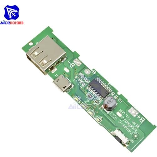 Diymore 18650 Battery Charger PCB Board 5V 2A Mobile Phone USB Micro USB Power Bank LED Indicator Board Module for Xiaomi Huawei