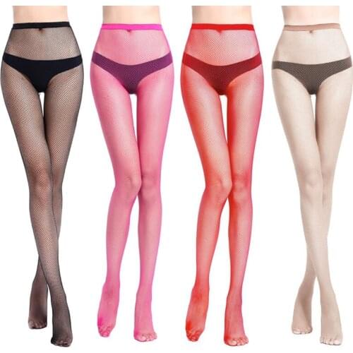 Women Long Sexy Mesh High Waist Stockings Fishnet Pattern Pantyhose Tights Hollow Thigh High Stockings Elasticity Mesh Lingerie