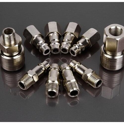 10 pcs 1 / 4BSP Pneumatic coupling coupler quick coupler pneumatic compressor pump system European Form Drop Shopping