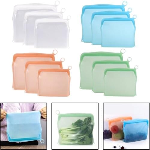100% Silicone Storage Bag Dishwasher Safe for Storage Keeping Fresh Heating