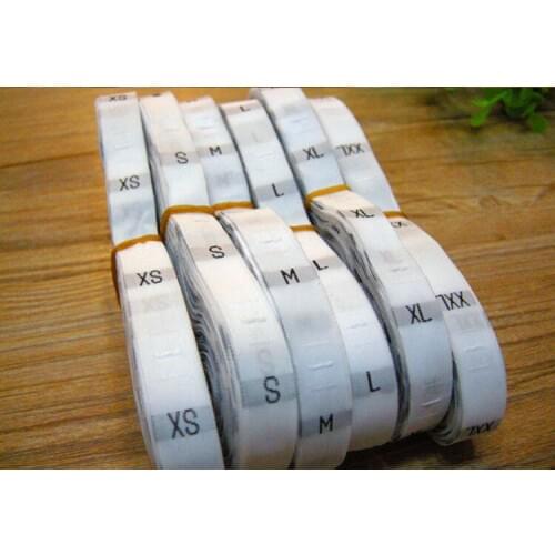 1000pcs White Garment Woven Size Clothing Label Damask Baby/Children Clothing Size Labels Tags XS-6XL Embroidered Tag Labels