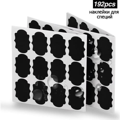 192pcs Spice Sticker Waterproof Jar Stickers Label Stickers Kitchen Storage Bottles Jam Organizer Labels Tags Blackboard Decal