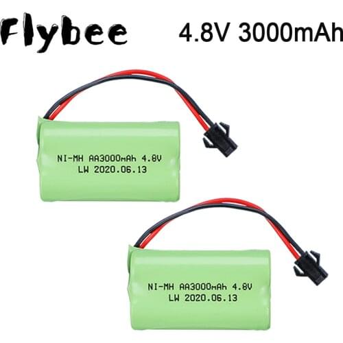 2/3/4/5PCS 4.8v battery For Rc toys Cars RC Tanks RC truck RC Robots RC Gun RC Boat 4.8V 3000mah NiMH AA Rechargeable battery