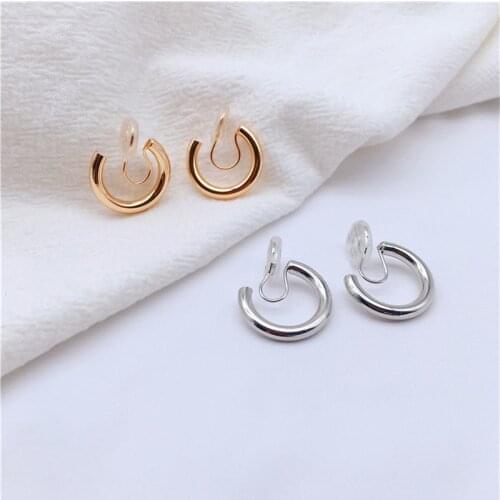 2Pcs Alloy U-Shape Anti-Pain Ear Clip For No Pierced Ears Painless Earrings Mosquito Coil Ear Clip Earring Accessories