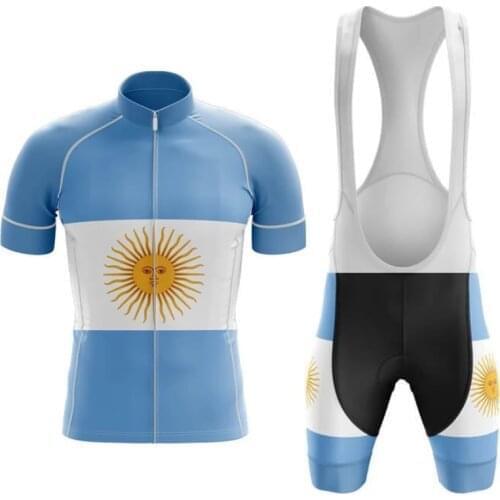 2021 Pro Team Argentina Cycling Jersey Breathable Retro Maillot Ciclismo Clothing Summer Bicycle Shirts Bike Wear