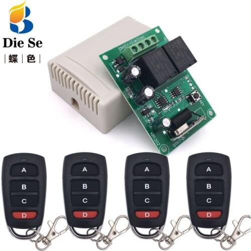433MHz Universal Garage Door Motor Remote Controller DC 12V rf Relay Receiver for Remote Control Motor Forward and Backward